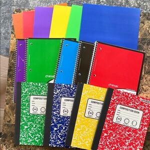 Colorful Spiral and Composition Notebooks Set